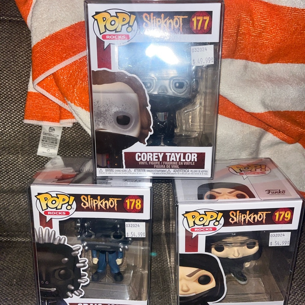 Funko Pop! Rocks Slipknot Trio Vinyl Figures – Black, White, Orange Accents